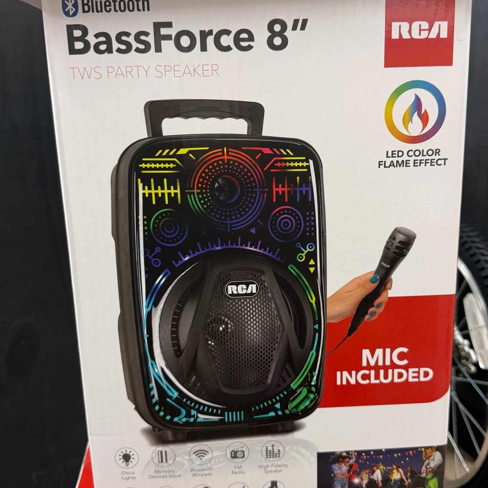 BassForce 8" Portable Bluetooth Speaker - Black